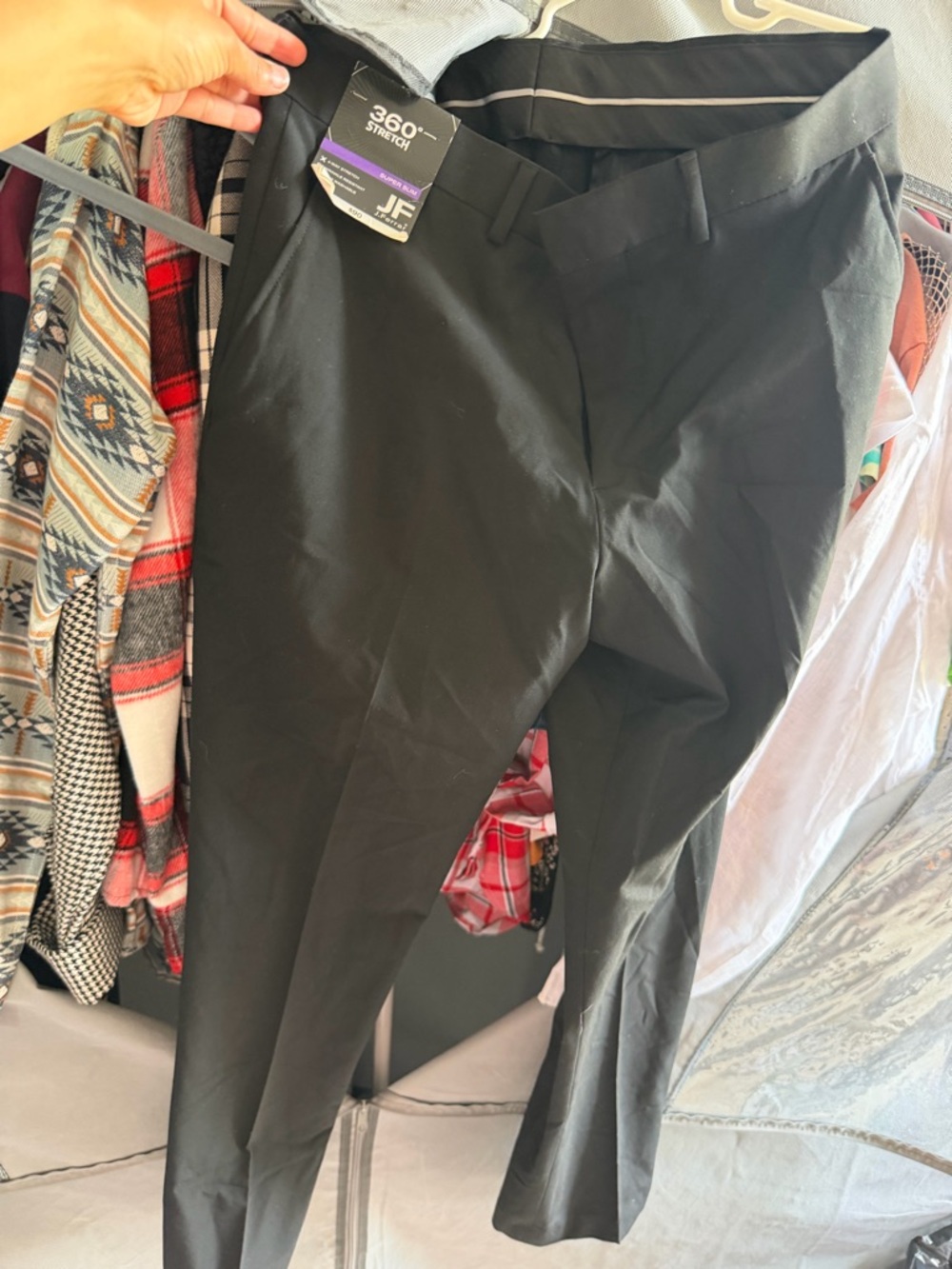 jf j.ferrar Black Men's Dress Pants - 360° Stretch
